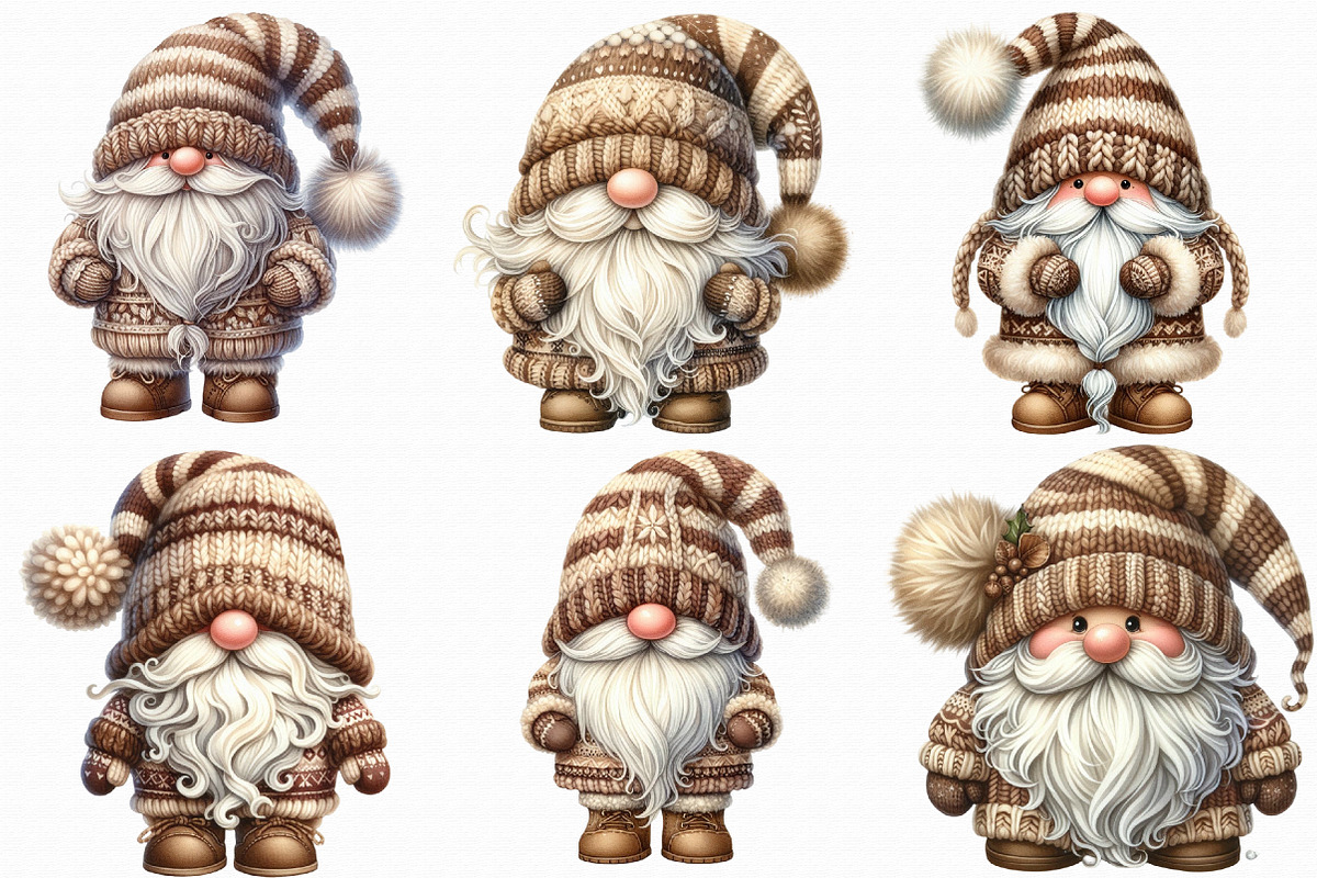 Funny Gnome Watercolor Clipart, an Illustration by Libby Wishes (Photo 6 of 7)