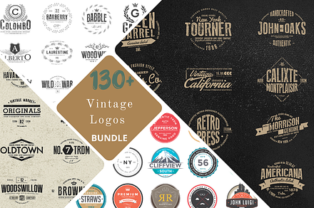 130+ Vintage Logos bundle