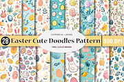 Easter Cute Doodles Pattern, an Illustration by SinaCreation (Thumbnail 1 of 5)