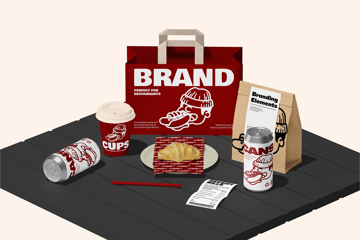 Restaurant Branding Mockup, a Packaging Mockup by Unerispace (Photo 2 of 5)