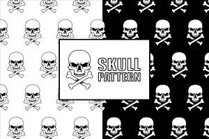 SKULL PATTERN BLACK AND WHITE