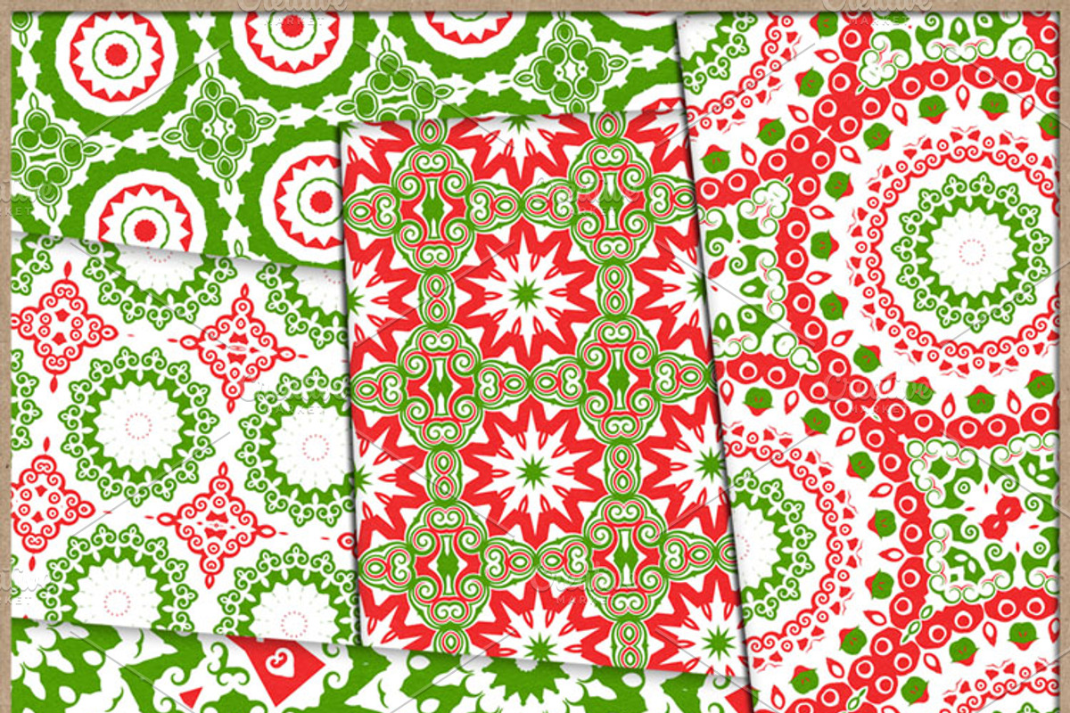 Christmas Red and Green Papers 1, a Pattern Graphic by Adriana Ferrari (Photo 2 of 3)
