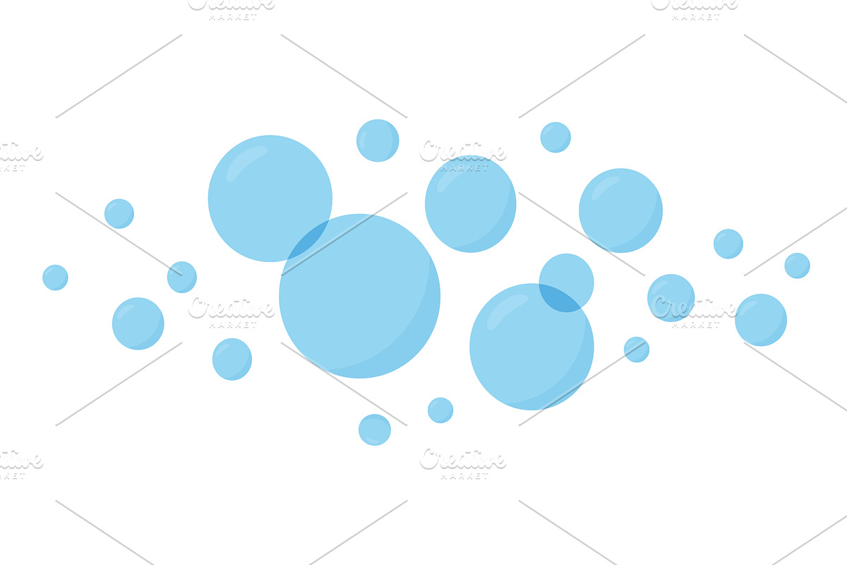 Soft blue transparent bubbles, an Illustration by GraphiShop