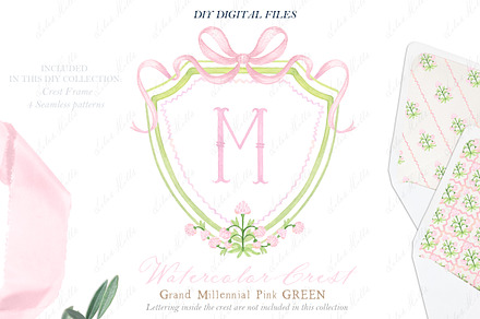 Grand millennial Pink Green Vintage, a Graphic by LABFcreations