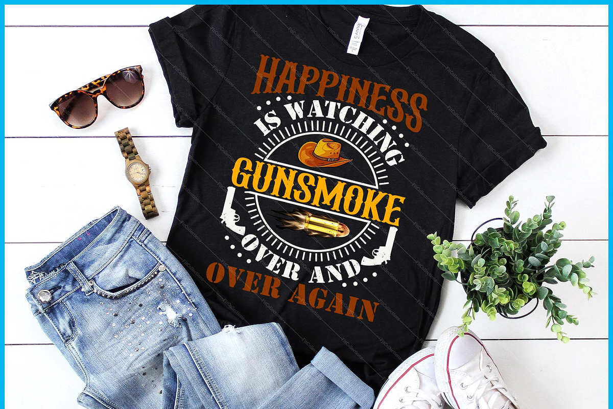 Happiness Is Watching Gun-Smoke SVG, a Graphic by Creativeusart (Photo 1 of 4)