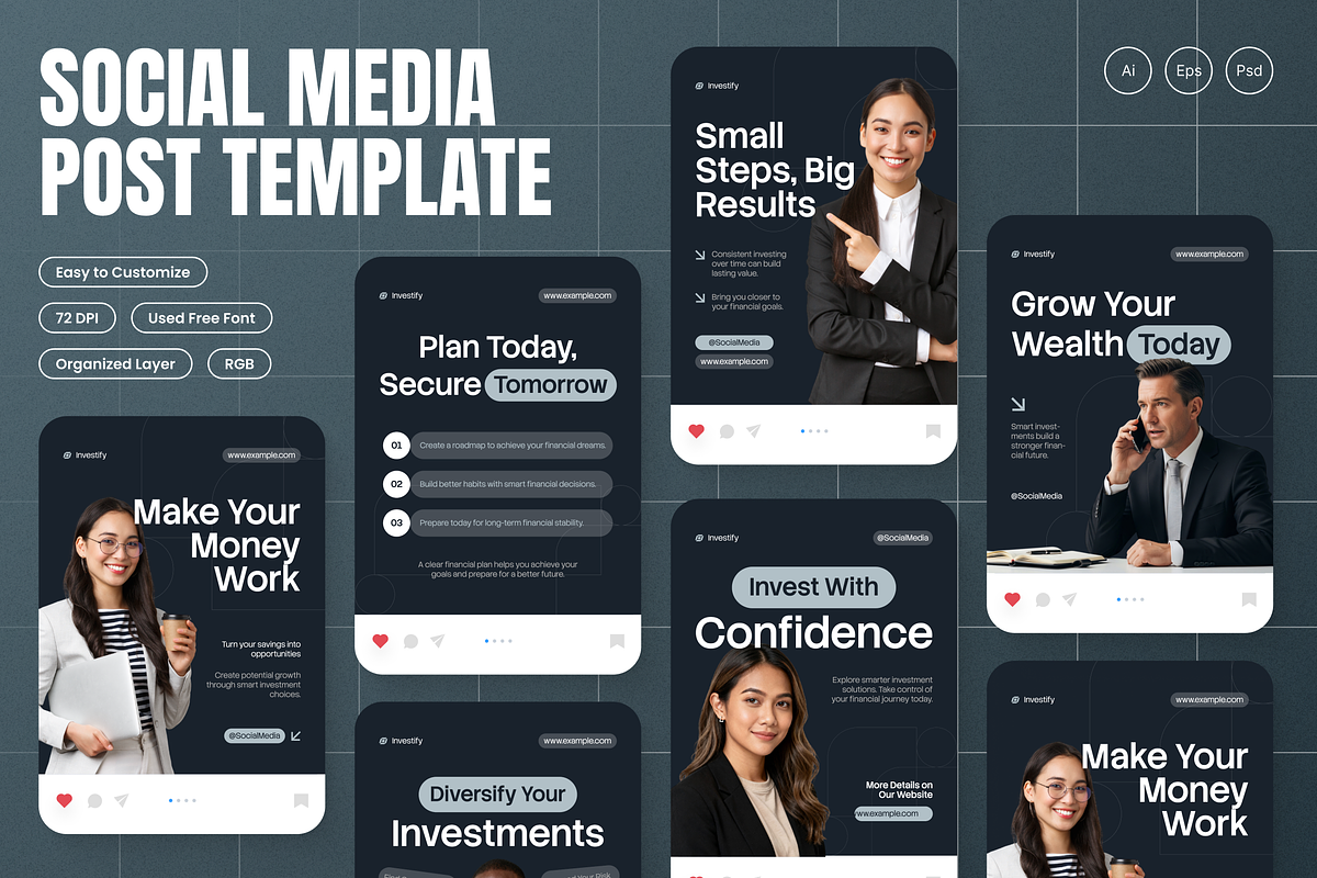 Financial Investment Instagram Post, a Social Media Template by Annora Studio (Photo 1 of 6)
