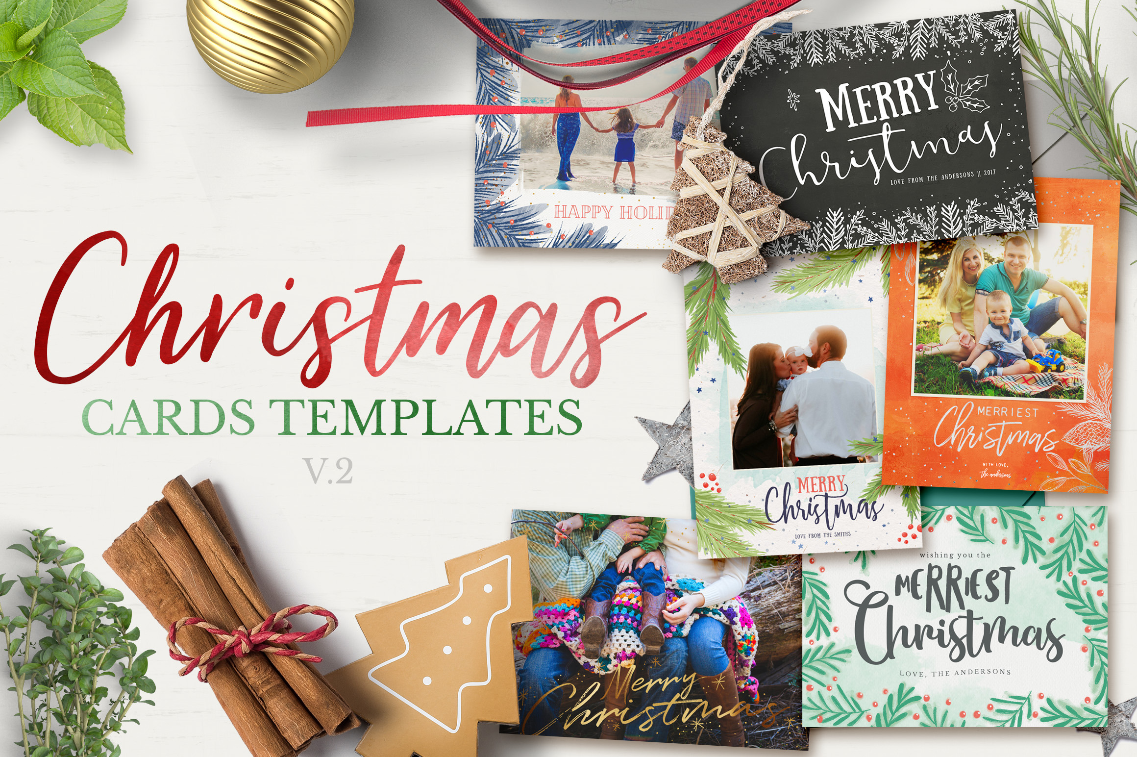 Christmas Cards Template v2, a Card Template by 7th Avenue Designs