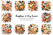 Pumpkins and Dry Leaves, an Object Graphic by Digital Art Creations (Thumbnail 2 of 8)