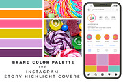 Color Palette + 12 Instagram covers, an Outline Icon by Akwadesign (Thumbnail 1 of 4)