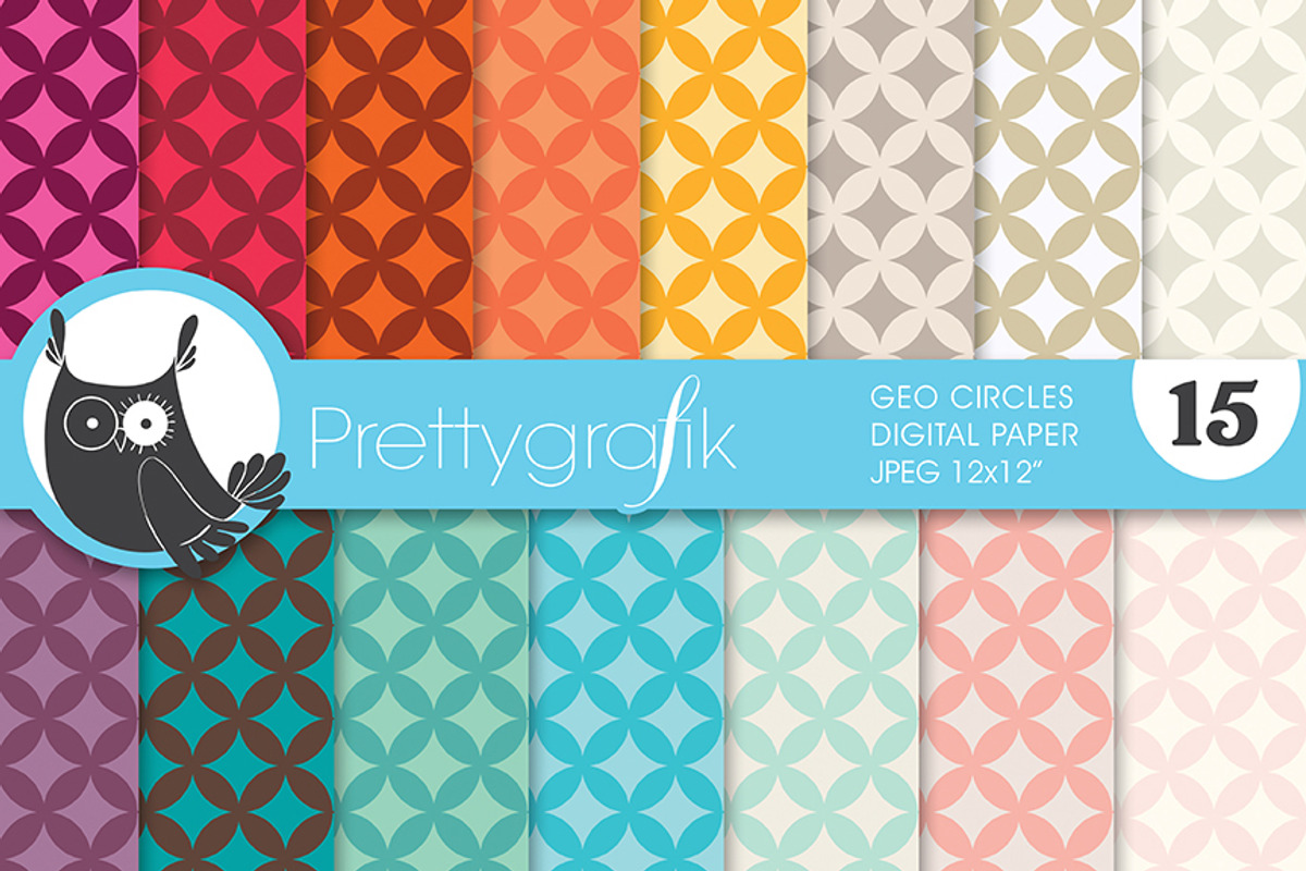 geometric circles digital paper