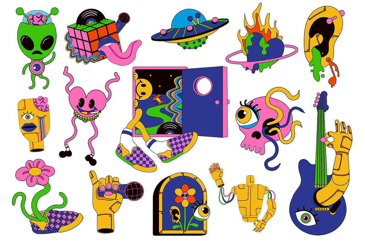 Mix Retro Element Set, an Object Illustration by Invisual Studio (Photo 4 of 8)