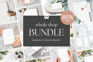 WHOLE SHOP MOCKUP BUNDLE 80% OFF