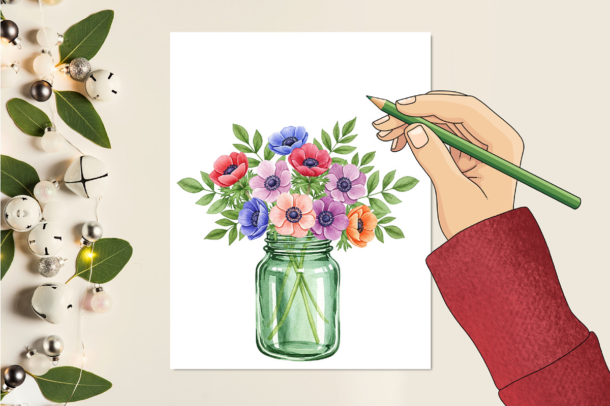 Flowers in Jar Sublimation Clipart, an Illustration by RobertsArt (Photo 6 of 7)