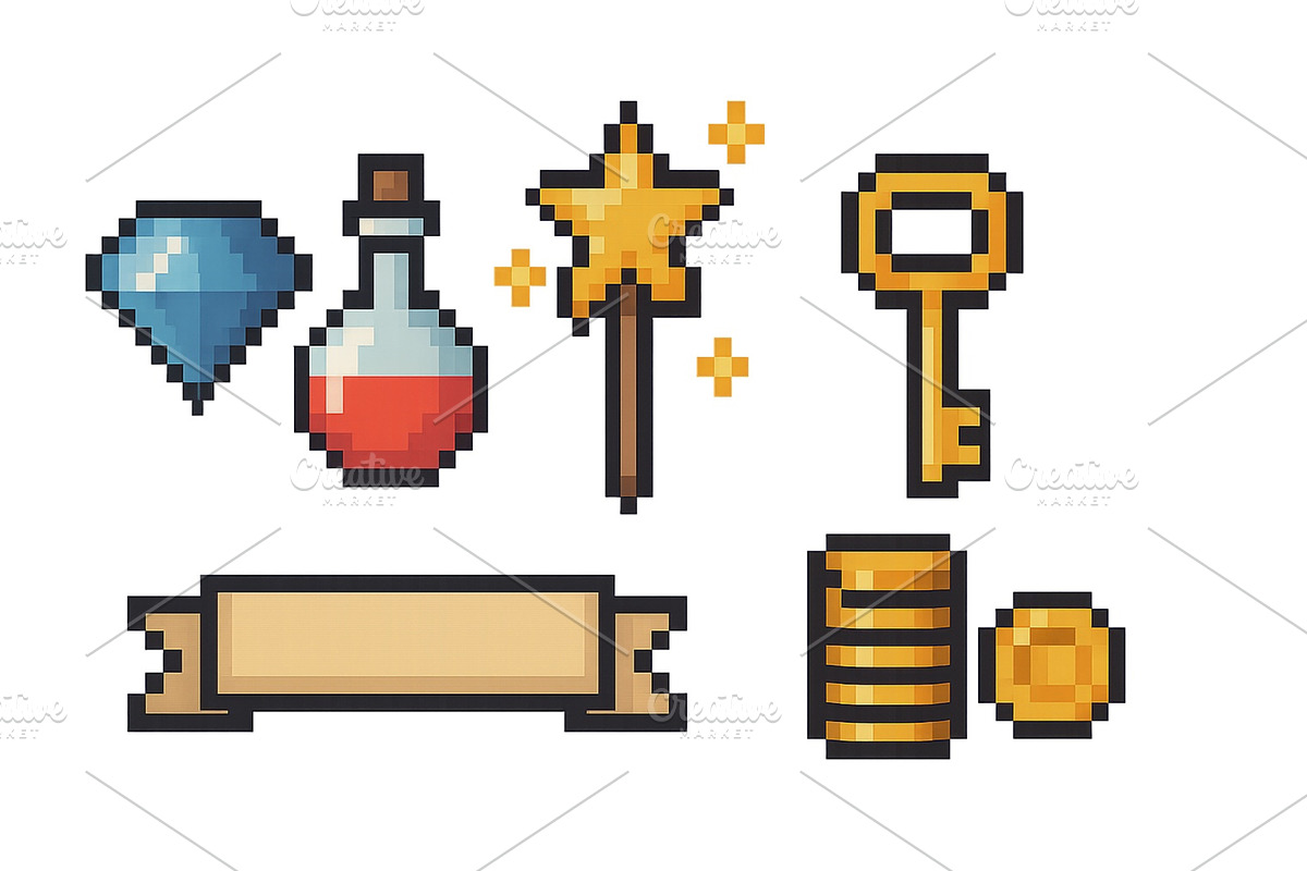 Collectible game items displayed in, an Illustration by ZinetroN