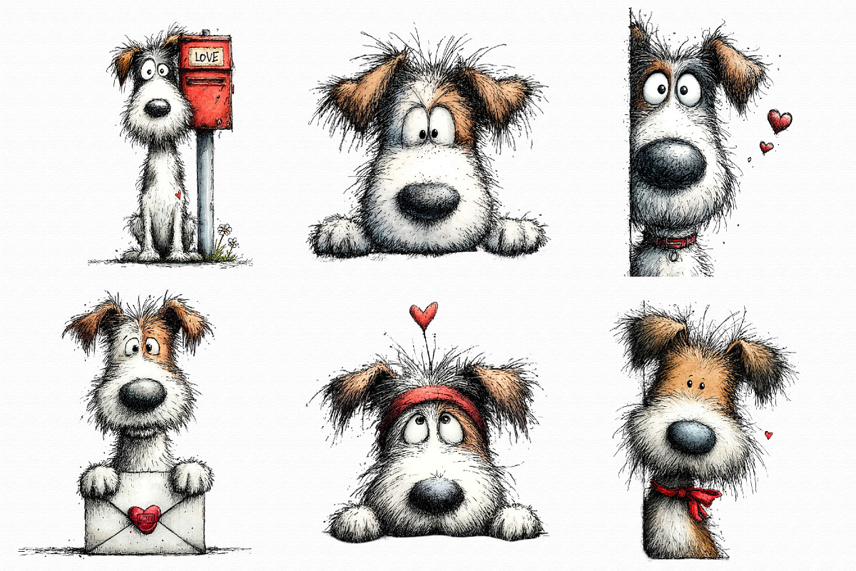 Funny Valentine Peeking Dog Clipart, an Illustration by Libby Wishes (Photo 7 of 8)