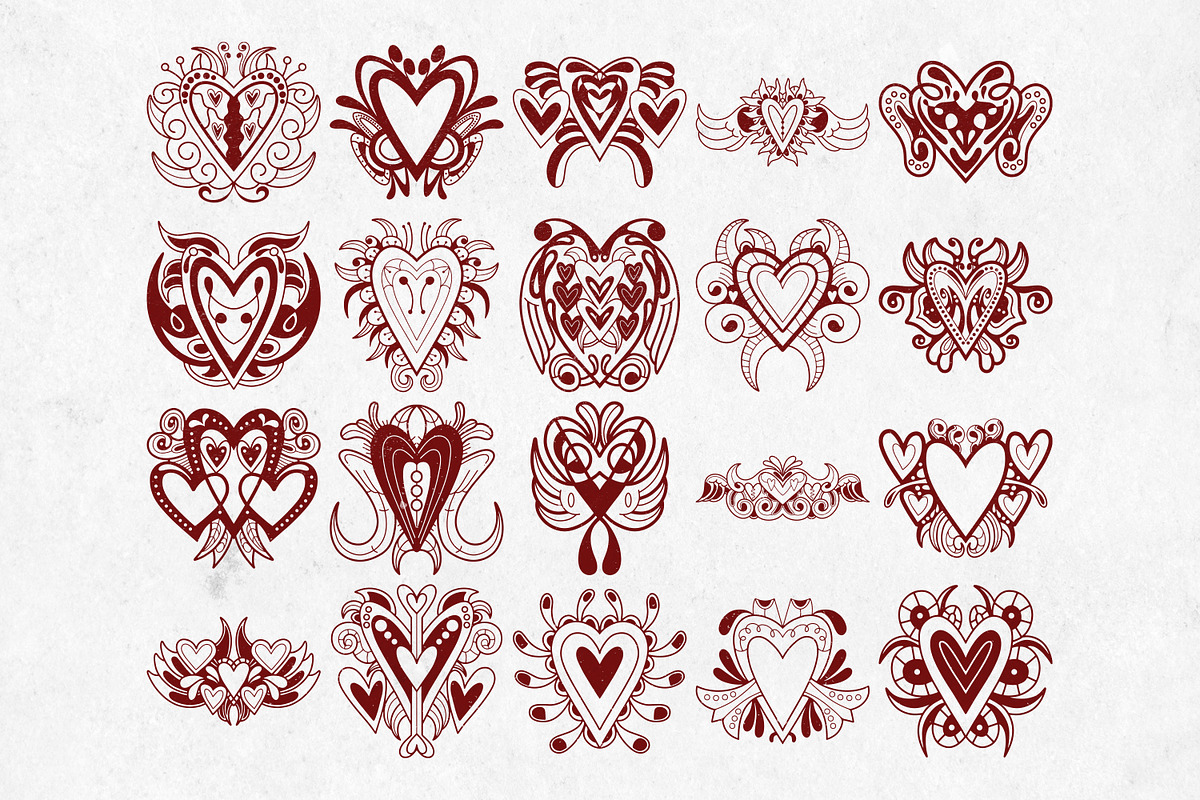 Ornamental Heart Hand Drawn, a Decorative Illustration by Tekuni (Photo 4 of 13)