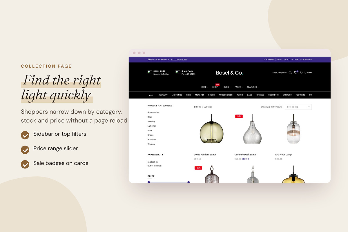 Basel Lighting - Shopify Theme, a Shopify Template by Boost Convert (Photo 6 of 10)
