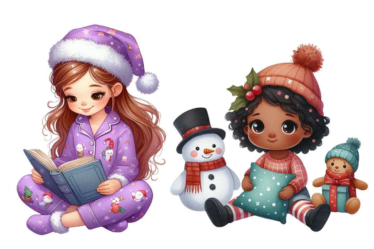 Quirky Christmas Girl Clipart, an Illustration by Designworld (Photo 4 of 6)