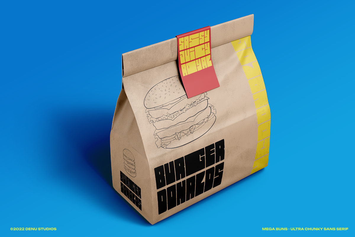 Mega Buns | Ultra Chunky Sans, a Sans Serif Font by Denustudios (Photo 7 of 13)