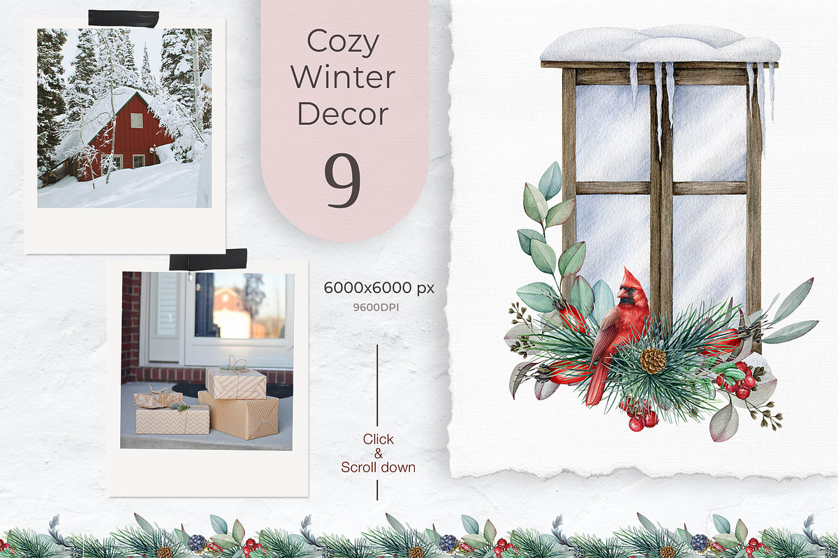 Winter Birds Watercolor Clipart, an Animal Illustration by AnitaPol (Photo 9 of 14)