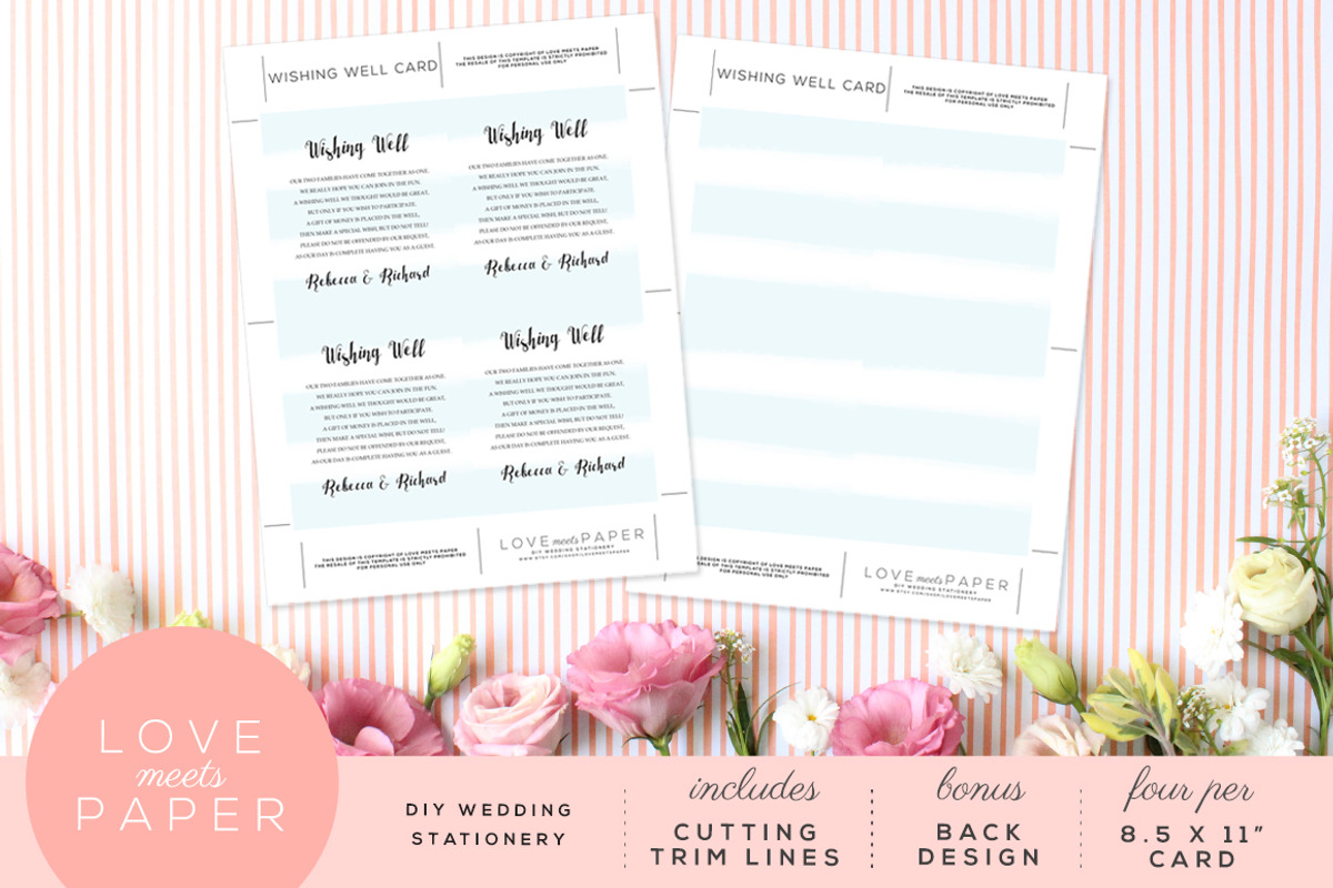 Wedding Wishing Well Card W1021, an Invitation Template by Love Meets Paper (Photo 2 of 2)