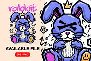 Streetwear Rabbit Graffiti Design, an Animal Illustration by Pries Studio (Thumbnail 1 of 3)