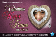 Valentine Love Heart Frame Mockup, a Print Template by Fresh Design Elements (Thumbnail 1 of 7)