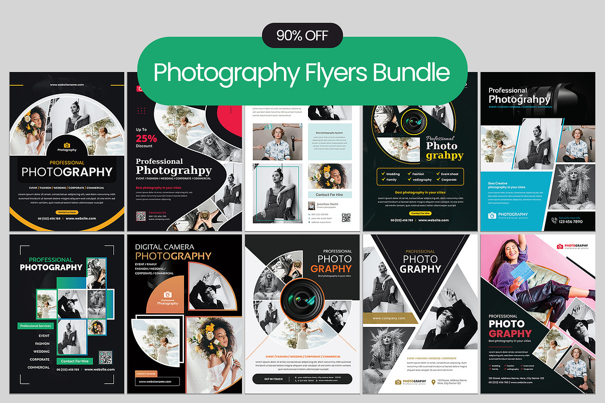 Photography Flyer Template Bundle, a Flyer Template by Pixelpick (Photo 1 of 11)