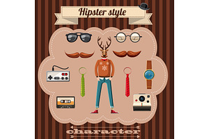 Hipster Style Attributes Concept