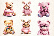 Pink Cute Blush Teddy Bear Clipart, an Illustration by Dream Creation (Thumbnail 2 of 6)