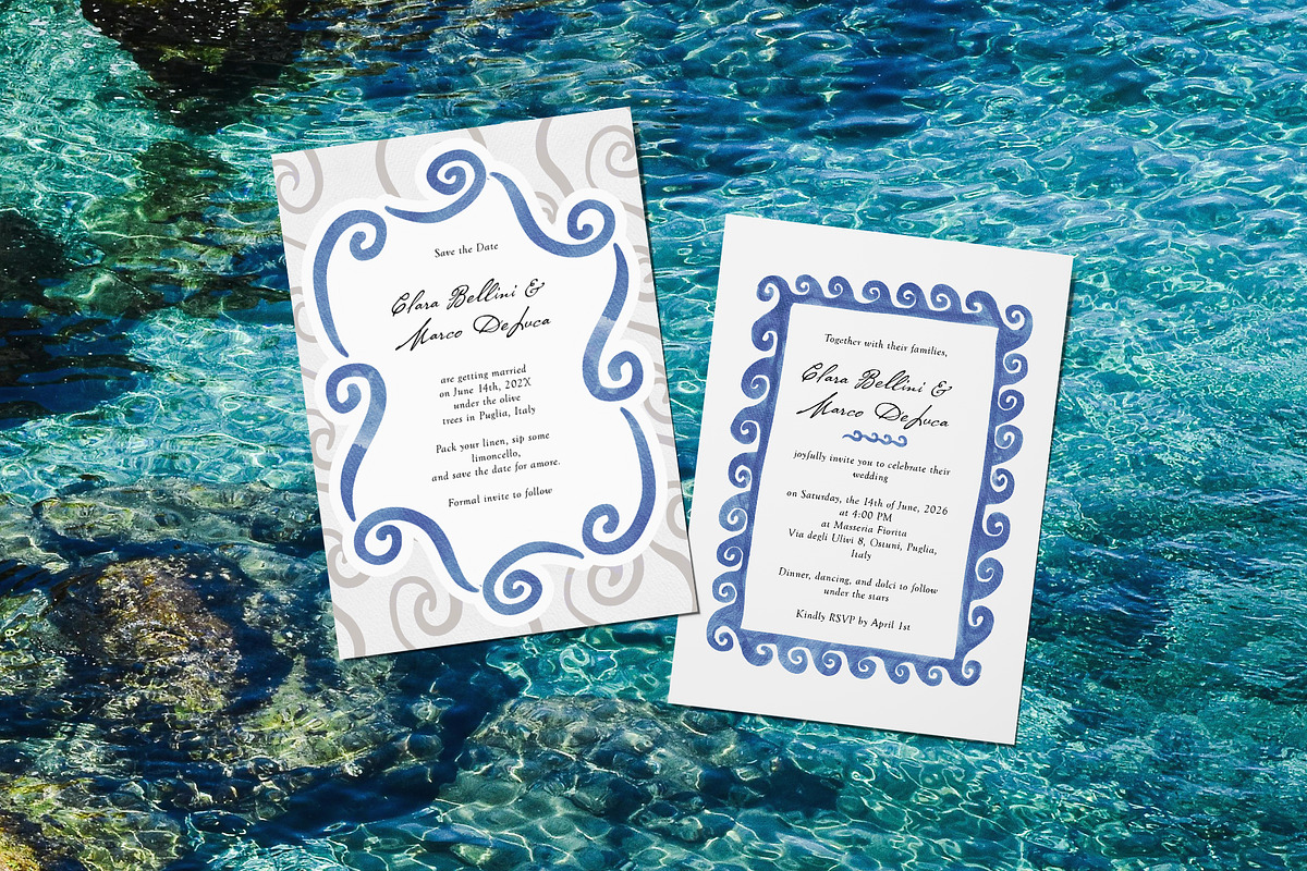 Salwater Coast Blue Icons & Frames, an Illustration by SunnyAfternoons (Photo 2 of 10)