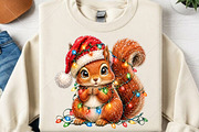 Christmas Squirrel Clipart PNG, a Seasonal Illustration by Canvas Craft (Thumbnail 2 of 6)