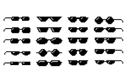 Black glasses pixel art icons. Boss, a Graphic by winwin.art