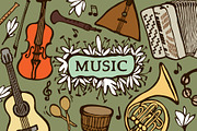Musical Instruments, a Pattern Graphic by HANNA V (Thumbnail 1 of 6)