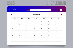 Web Ui Calendar 2025, an UI Kit Template by ContestDesign