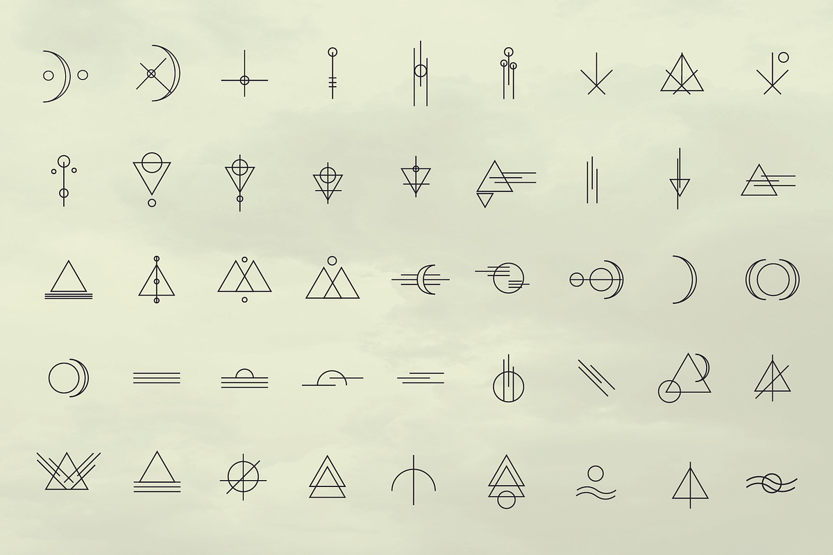 Sacred Geometric Tarot Minimal Icons, an Outline Icon by CreativeWilderness (Photo 2 of 12)