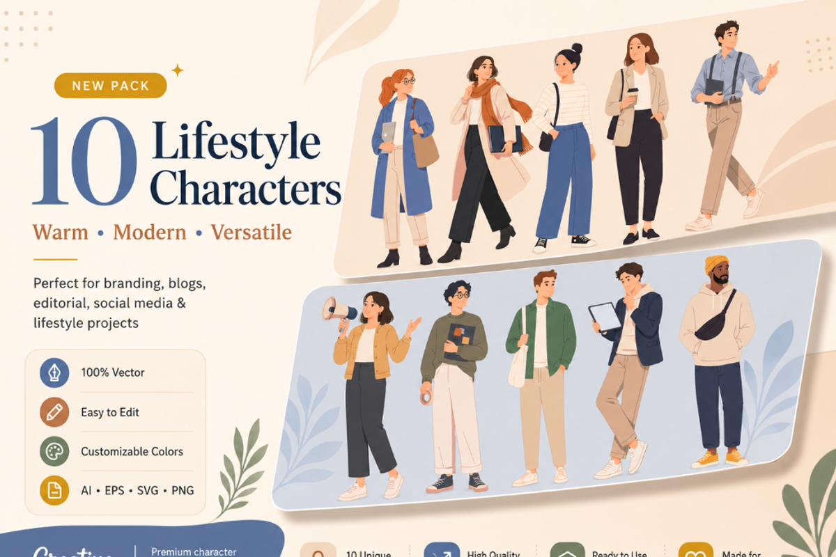 Modern People Vector Characters, a Person Illustration by Nerokanji_Designs (Photo 1 of 3)