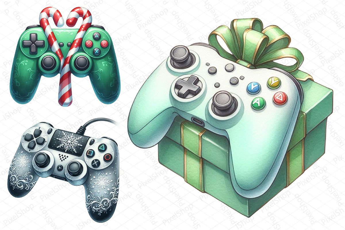 Christmas Gaming Controller, an Illustration by DreamPrint404 (Photo 4 of 4)