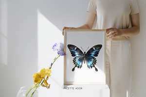 Watercolor Black Butterflies