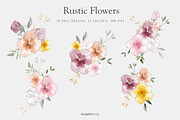 Watercolor Rustic Flowers, an Illustration by Chus Moreno Studio (Thumbnail 3 of 6)