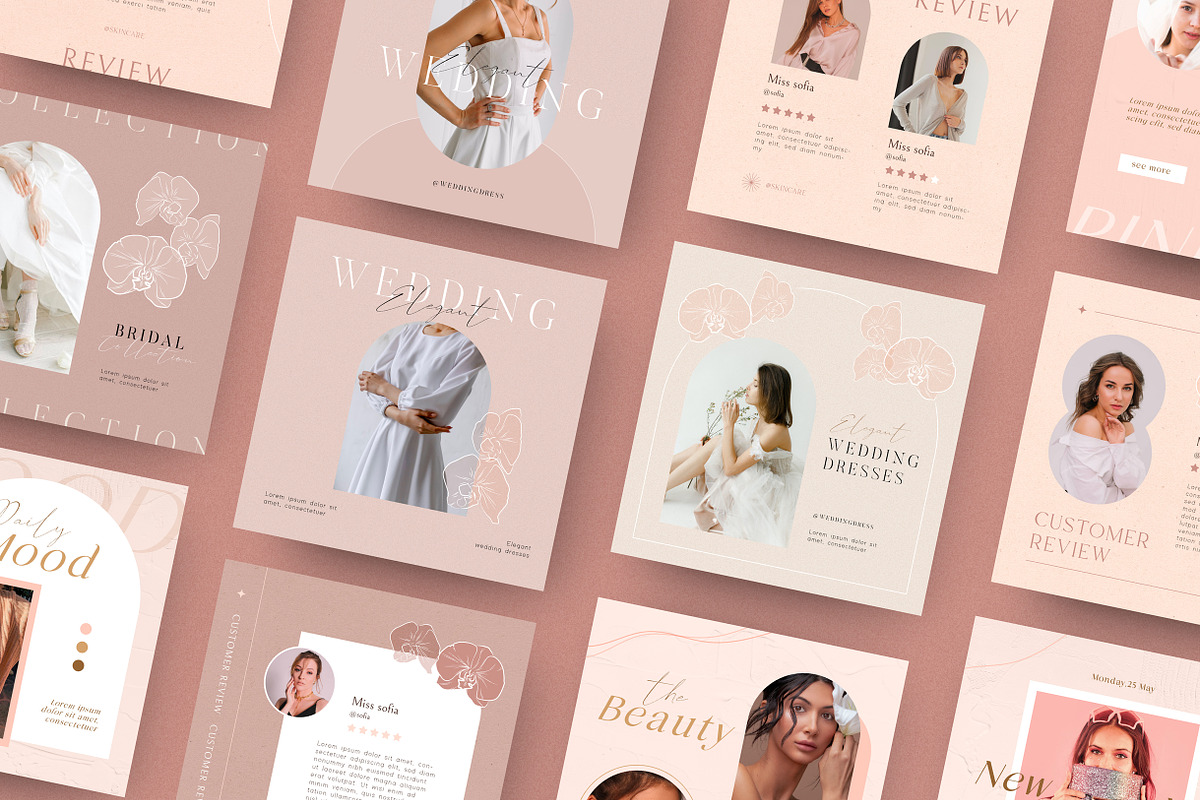 4 Pink Styles Template, a Social Media Template by Sinando Studio (Photo 2 of 4)