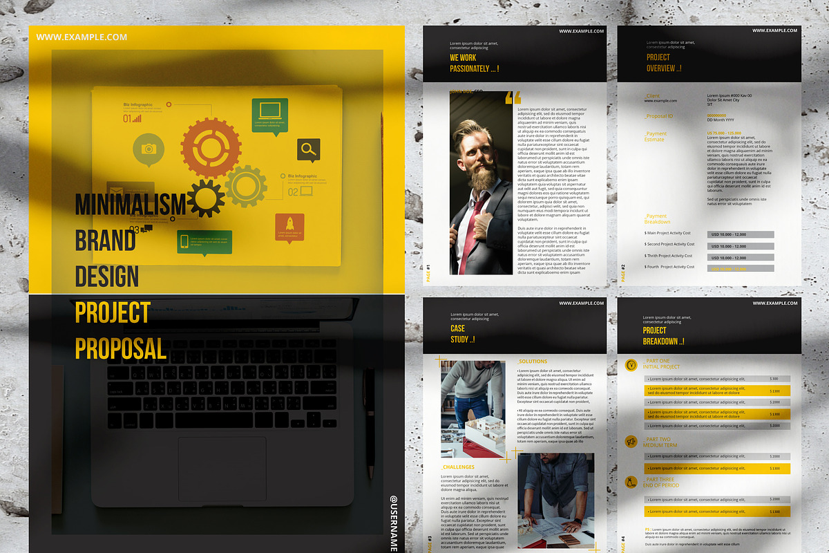 InDesign Proposal with Yellow Accent, a Stationery Template by Bizz_District_Studio (Photo 2 of 2)