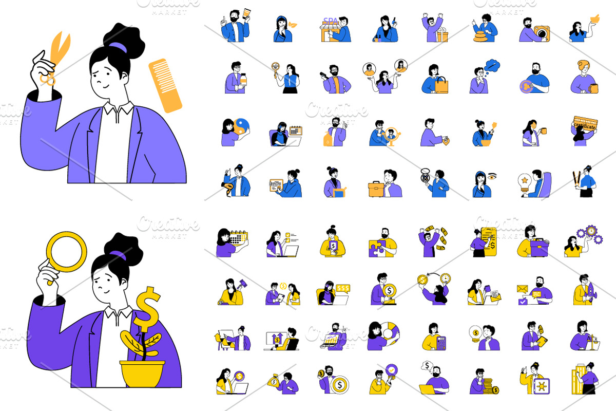 Bundle Flat Concept Illustrations, a Finance Illustration by alexdndz (Photo 2 of 16)