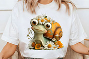 Whimsical Daisy Snail Clipart, a Seasonal Illustration by designcity5 (Thumbnail 4 of 5)