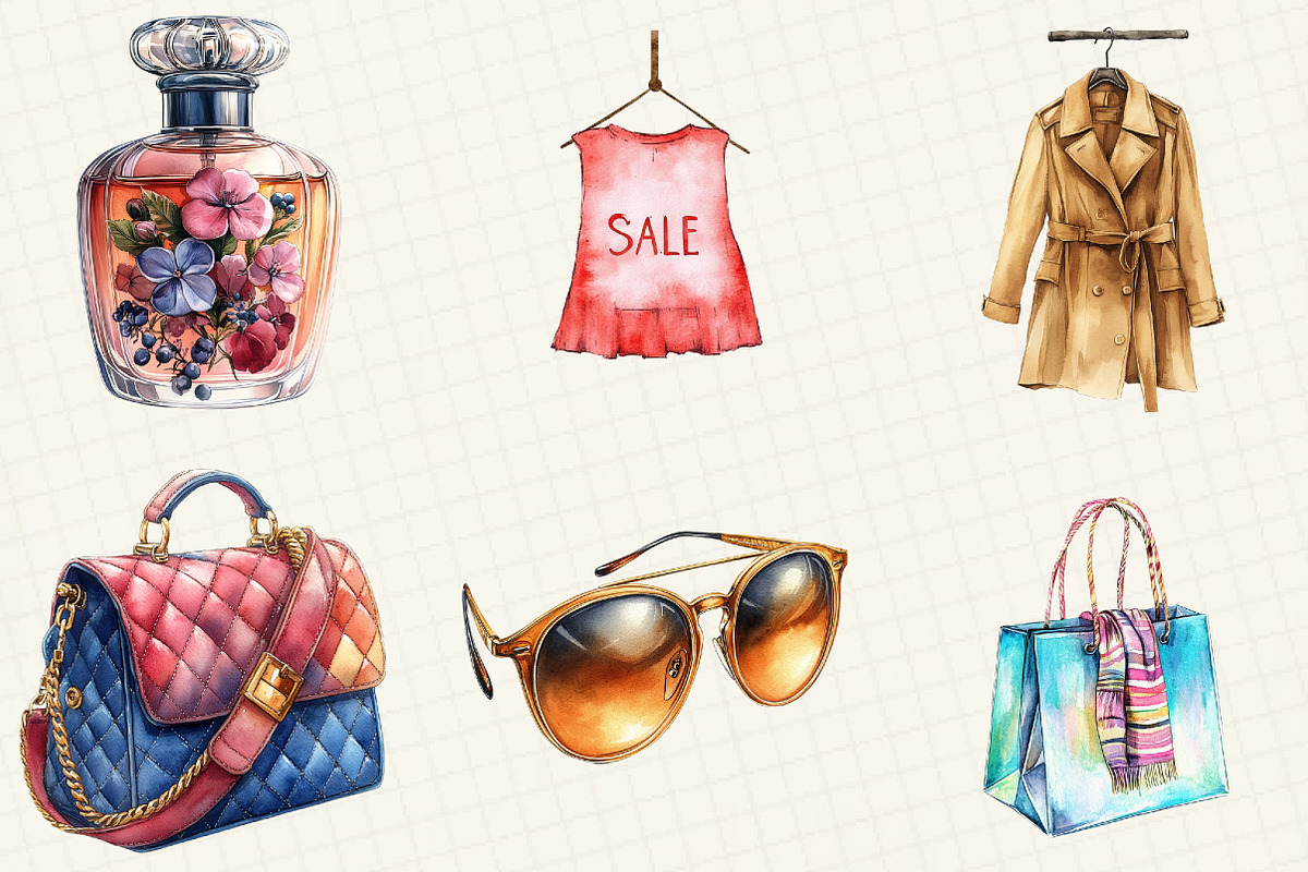 Shopping & Sales Fashion Clipart, an Illustration by OK Design (Photo 2 of 5)