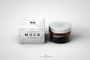Amber Cosmetics Pot & Box Mock-Up, a Packaging Mockup by TSOBG (Thumbnail 3 of 21)