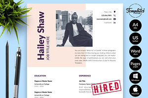 Modern CV Bundle / Resume - Hailey