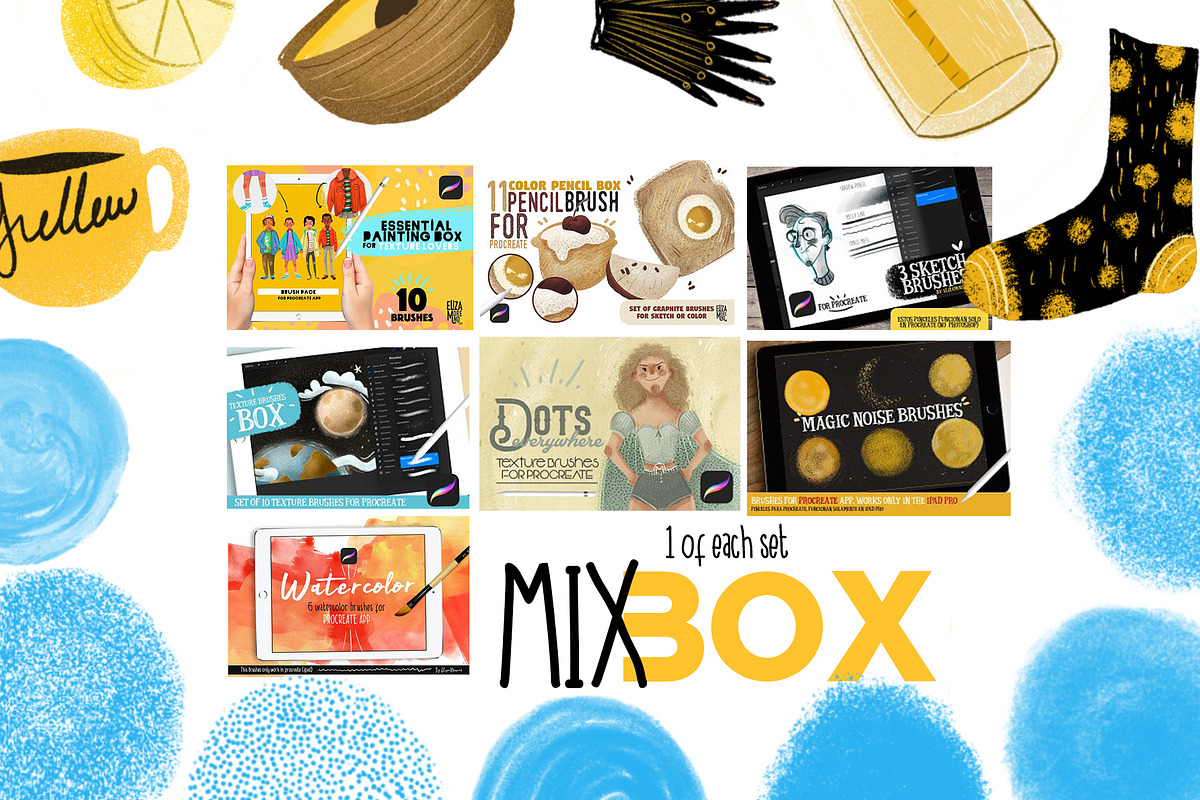 Mix Box brushes for Procreate, a Brush Add-On by Eliza Moreno Illustration (Photo 2 of 3)