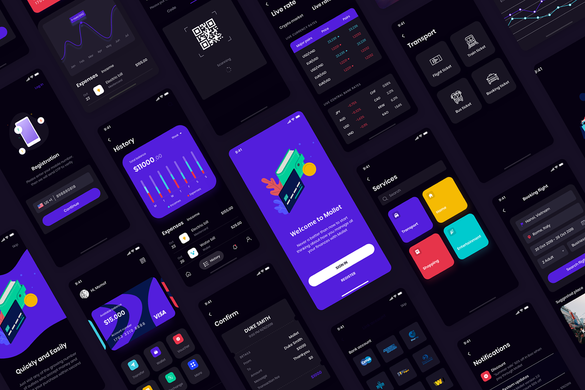MOLLET - Wallet app UI Kit, an App Template by Bymsmof (Photo 5 of 7)
