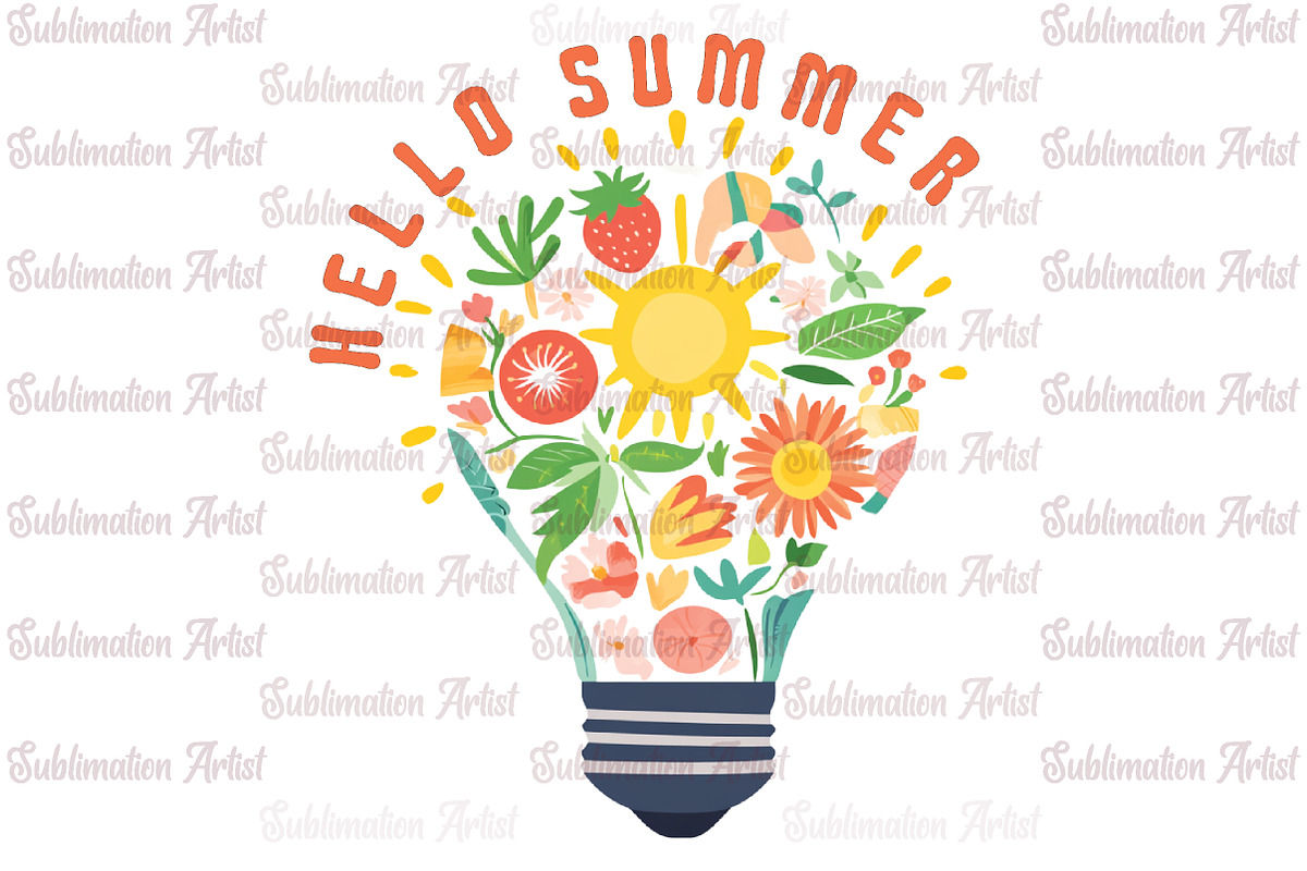 Hello Summer PNG Files, an Illustration by Sublimation Artist (Photo 1 of 6)
